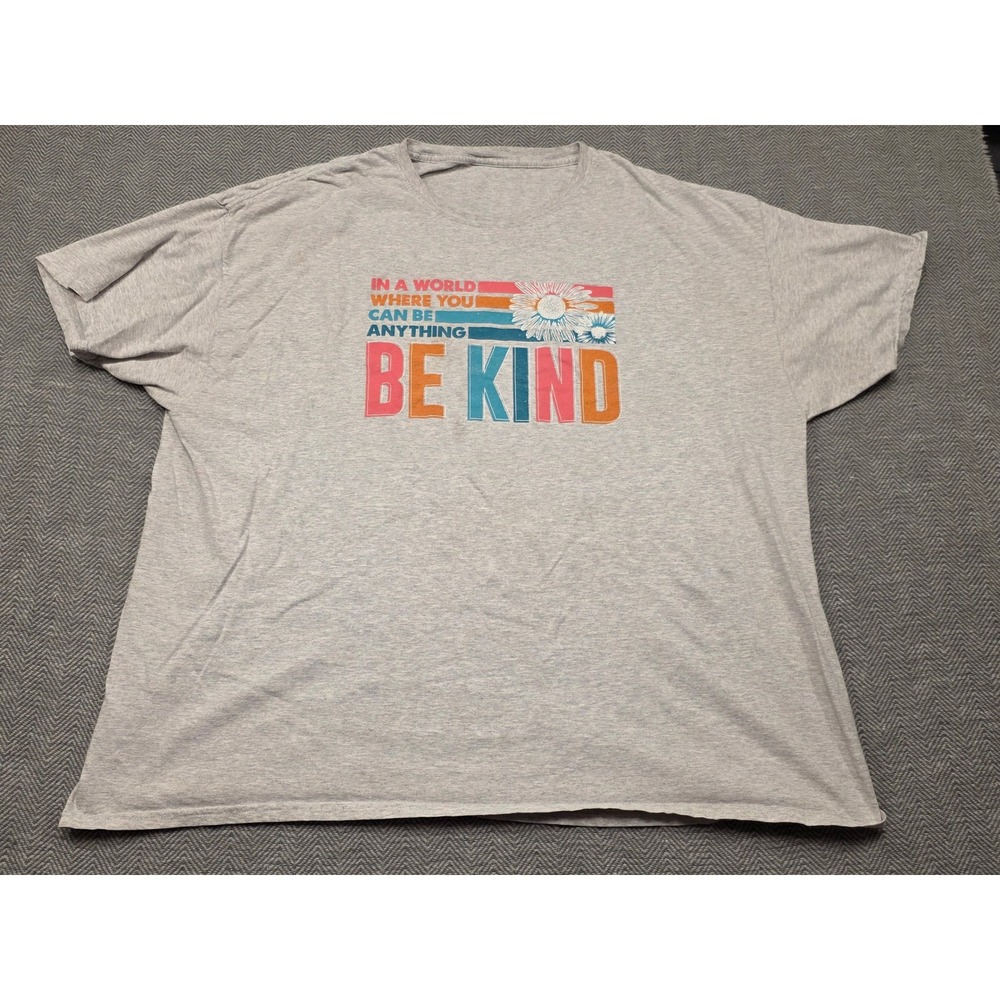 Be Kind Graphic Tee Heather Gray Short Sleeve Daisy Flower T-Shirt 2XL-3XL